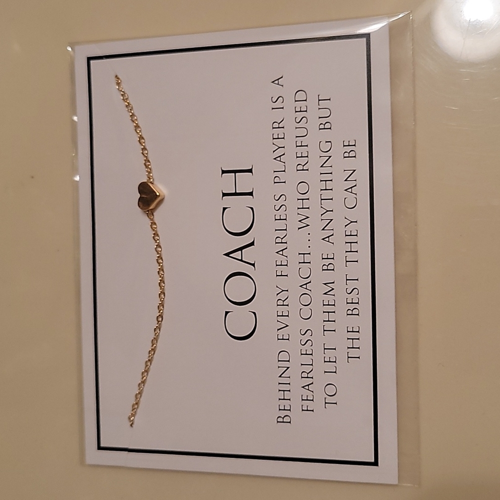 New in Package Gold Heart Coach Necklace